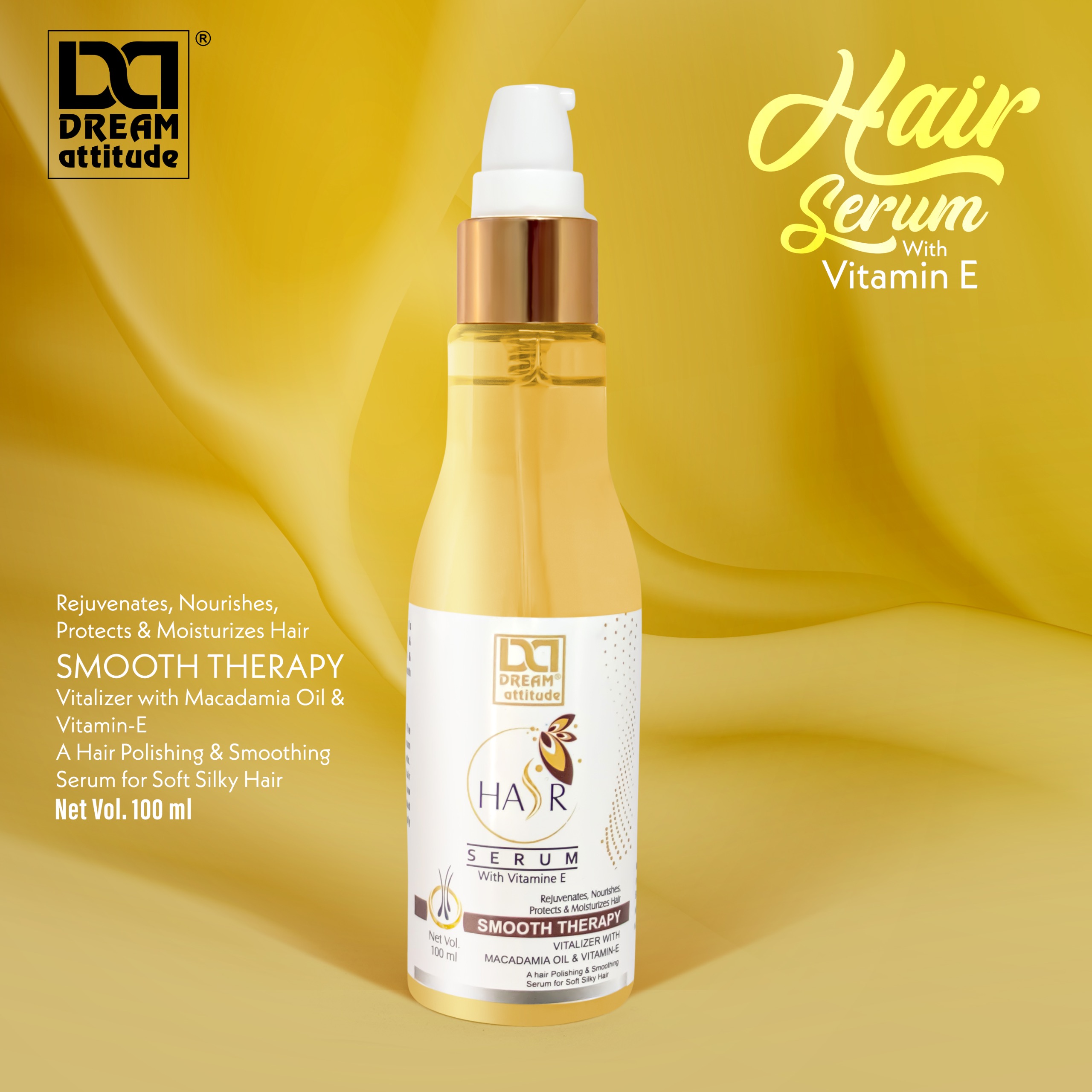 VITAMIN E GOLD HAIR SERUM 
